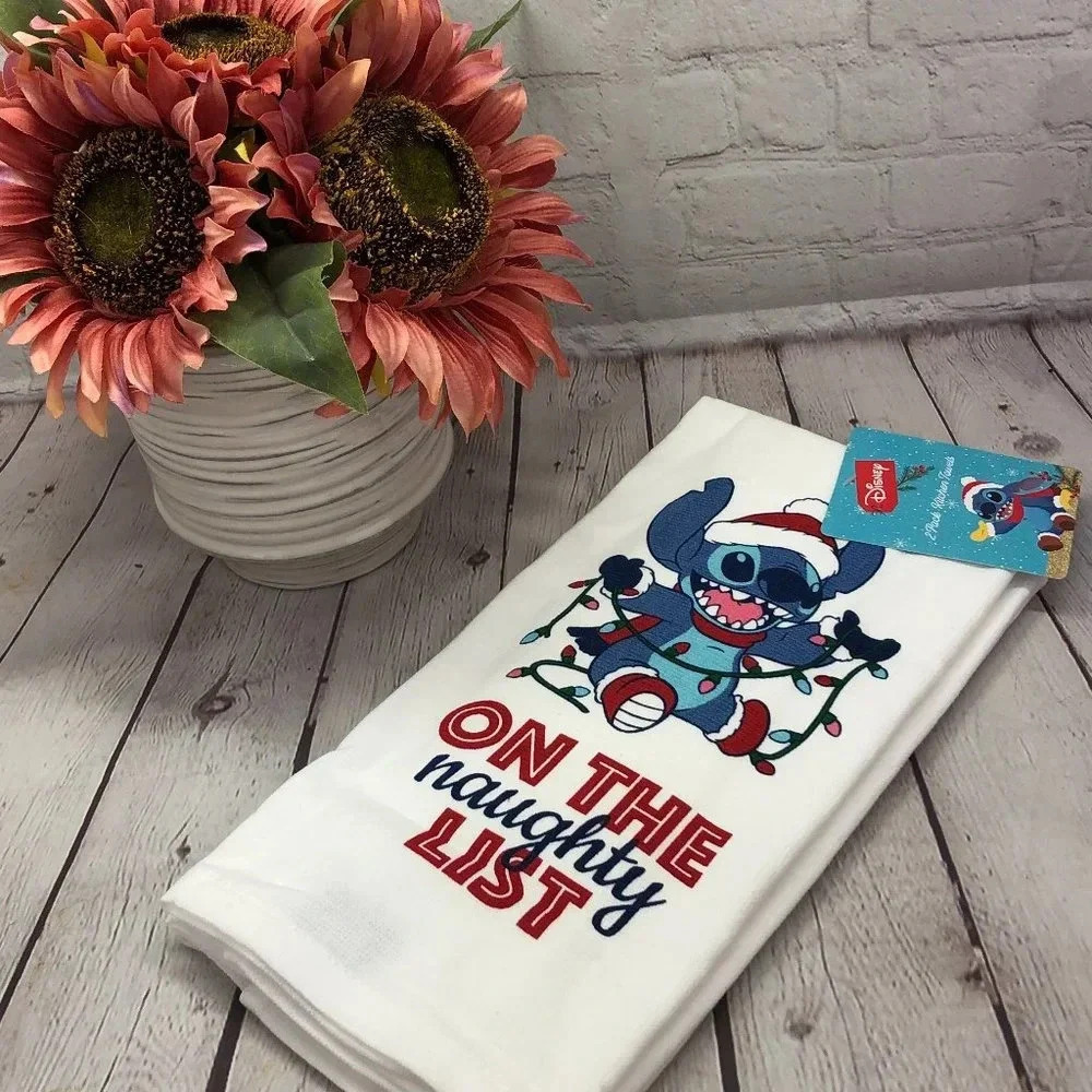 NWT stitch kitchen towel ON THE NAUGHTY LIST
